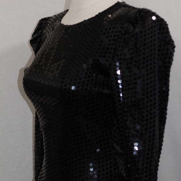 Cachet By Bari Protas Black Sequin Suede Dress - Picture 4 of 12